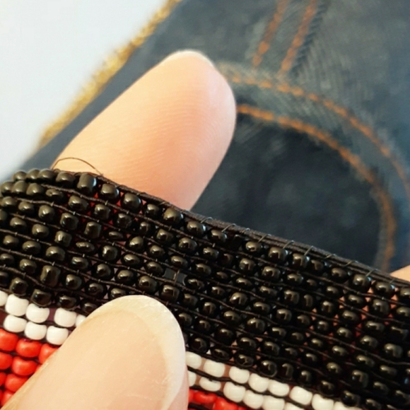 💎NWT Express Pink B&W Beaded Stretch Belt - Picture 3 of 5